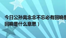 今日公孙离念念不忘必有回响是什么意思（念念不忘，必有回响是什么意思）