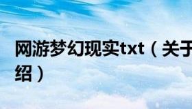 网游梦幻现实txt（关于网游梦幻现实txt的介绍）