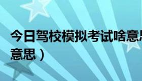 今日驾校模拟考试啥意思（驾校模拟考试什么意思）