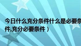 今日什么充分条件什么是必要条件（什么是必要条件,充分条件,充分必要条件）