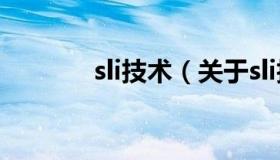 sli技术（关于sli技术的介绍）