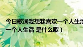 今日歌词我想我喜欢一个人生活（歌词中有我想我可以习惯一个人生活 是什么歌）