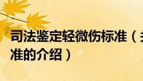 司法鉴定轻微伤标准（关于司法鉴定轻微伤标准的介绍）