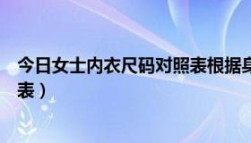 今日女士内衣尺码对照表根据身高体重（女士内衣尺码对照表）