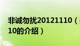 非诚勿扰20121110（关于非诚勿扰20121110的介绍）