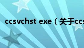 ccsvchst exe（关于ccsvchst exe的介绍）