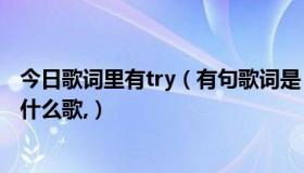 今日歌词里有try（有句歌词是 try try try,女声的,不知道是什么歌,）