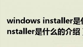 windows installer是什么（关于windows installer是什么的介绍）