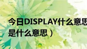 今日DISPLAY什么意思啊（音响上DISPLAY是什么意思）