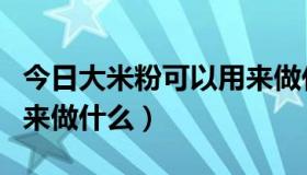 今日大米粉可以用来做什么菜（大米粉可以用来做什么）