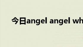 今日angel angel where are you歌词