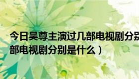 今日吴尊主演过几部电视剧分别是什么名字（吴尊主演过几部电视剧分别是什么）