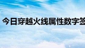 今日穿越火线属性数字签名（穿越火线签名）