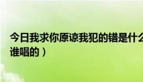 今日我求你原谅我犯的错是什么歌（《原谅你犯下的错》是谁唱的）