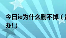 今日ie为什么删不掉（最原始的ie删不掉怎么办!）