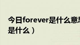 今日forever是什么意思呀（Forever的意思是什么）