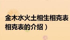 金木水火土相生相克表（关于金木水火土相生相克表的介绍）