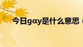 今日gαy是什么意思（jay是什么意思）