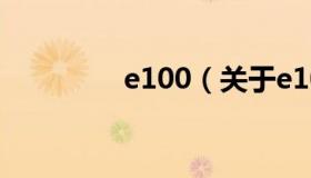 e100（关于e100的介绍）