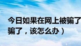 今日如果在网上被骗了怎么办?（我在网上被骗了，该怎么办）