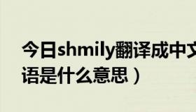 今日shmily翻译成中文（SHMILY翻译成汉语是什么意思）