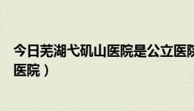 今日芜湖弋矶山医院是公立医院吗（芜湖弋矶山医院是几级医院）