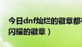 今日dnf灿烂的徽章都有什么（dnf什么图出闪耀的徽章）