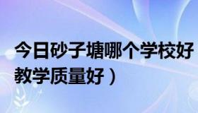 今日砂子塘哪个学校好（到底哪个砂子塘小学教学质量好）