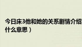 今日床3他和她的关系剧情介绍（床3之他和她的关系演的事什么意思）