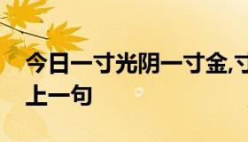 今日一寸光阴一寸金,寸金难买寸光阴的意思上一句