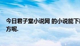 今日君子堂小说网 的小说能下载吗. 我怎么找不到下载的地方呢.