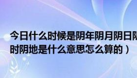 今日什么时候是阴年阴月阴日阴时（所谓的阴年阴月阴日阴时阴地是什么意思怎么算的）