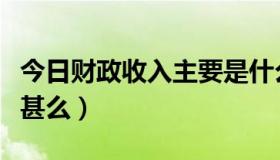 今日财政收入主要是什么收入（财政收入包括甚么）