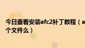 今日查看安装afc2补丁教程（afc2add和afc2服务补丁是一个文件么）