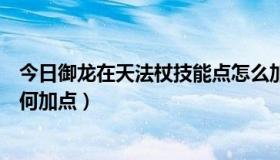 今日御龙在天法杖技能点怎么加（御龙在天扇子治疗技能如何加点）