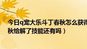 今日q宠大乐斗丁春秋怎么获得（Q宠大乐斗的助阵把丁春秋给解了技能还有吗）