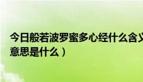 今日般若波罗蜜多心经什么含义（般若波罗蜜多心经的大致意思是什么）