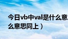 今日vb中val是什么意思啊（VB中VAL是什么意思同上）