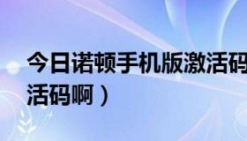 今日诺顿手机版激活码（谁知道诺顿32的激活码啊）