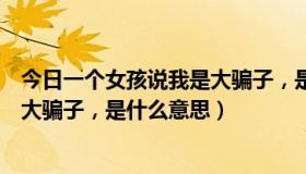 今日一个女孩说我是大骗子，是什么意思（一个女孩说我是大骗子，是什么意思）