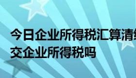 今日企业所得税汇算清缴是什么意思平时不用交企业所得税吗