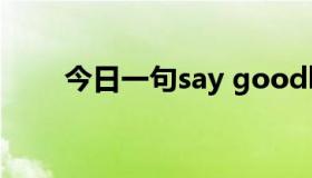 今日一句say goodbye,歌名叫什么