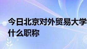 今日北京对外贸易大学是985还是211修美丽什么职称