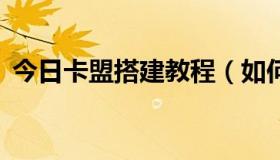 今日卡盟搭建教程（如何0元搭建卡盟主站）