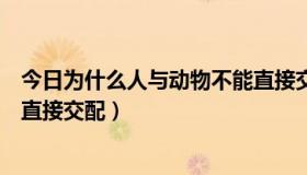 今日为什么人与动物不能直接交配呢（为什么人与动物不能直接交配）