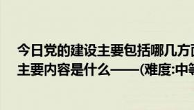 今日党的建设主要包括哪几方面的内容?（党的建设包含的主要内容是什么——(难度:中等)）