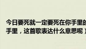 今日要死就一定要死在你手里的歌词（要死就一定要死在你手里，这首歌表达什么意思呢）