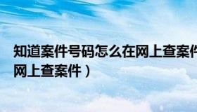 知道案件号码怎么在网上查案件结果（知道案件号码怎么在网上查案件）