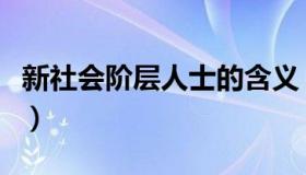 新社会阶层人士的含义（新社会阶层人士包括）