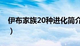 伊布家族20种进化简介（伊布家族20种进化）